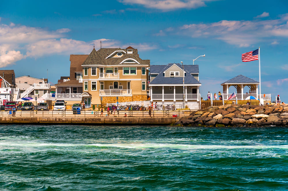 Beach houses along the inlet in Point Pleasant Beach, New Jersey.