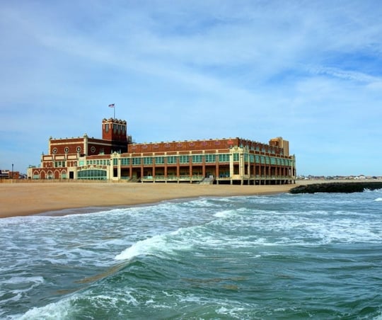 asbury park new jersey shore and iconic building 