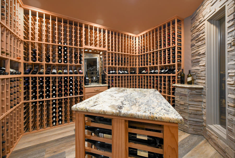 custom wood wine cellar in new jersey by GTG builders