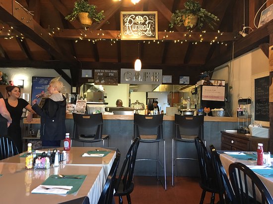 runway cafe inside with string lights and bar area in lumberton