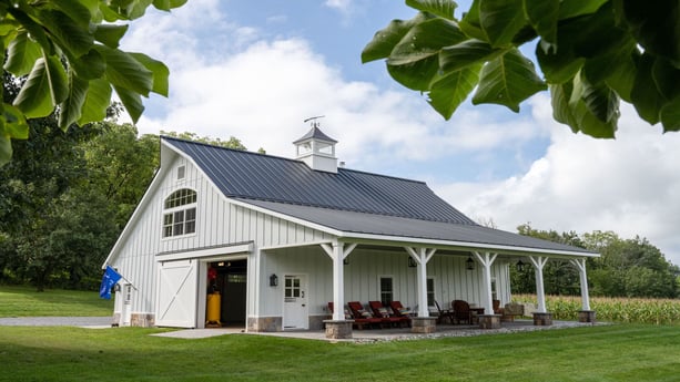 Exterior white barn in Hunterdon County, NJ by GTG Builders