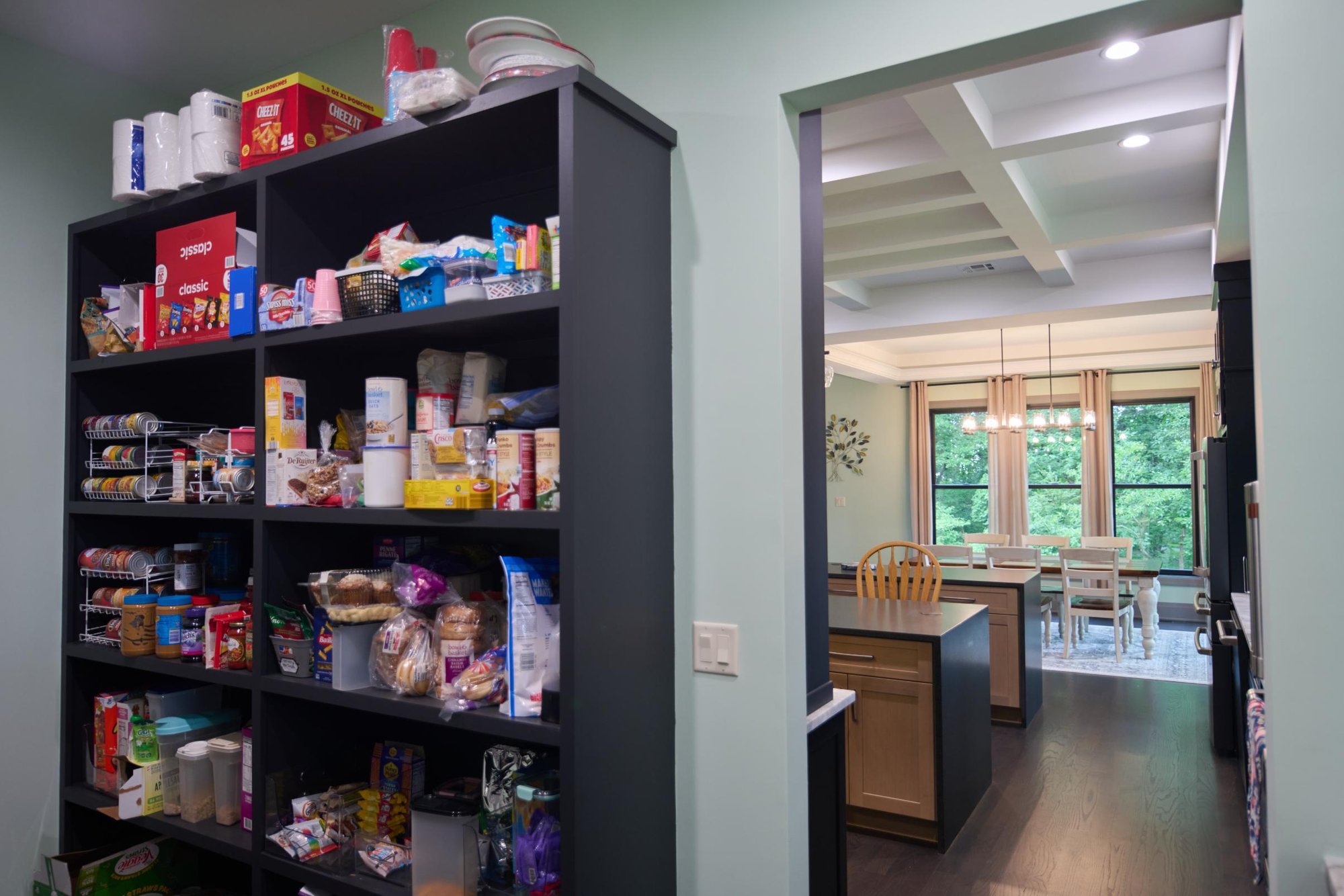 Built in pantry in custom home 