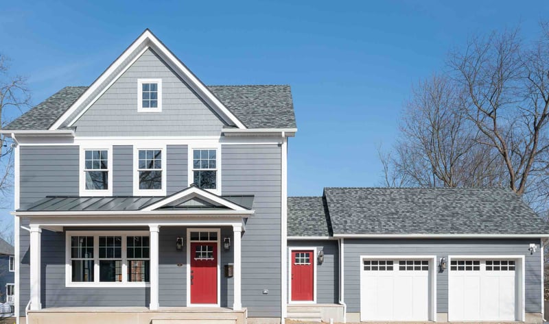 Front Exterior View Of Custom Built Home by GTG Builders