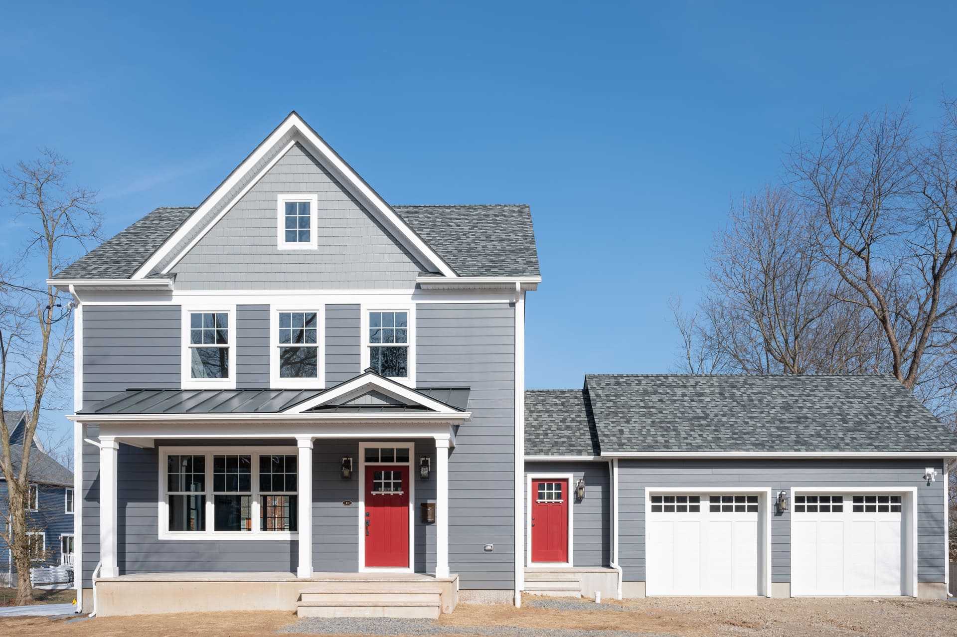 exterior of custom home by gtg builders in central new jersey
