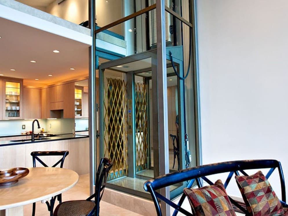 Residential Elevator in living room home - Home Elevator of Texas