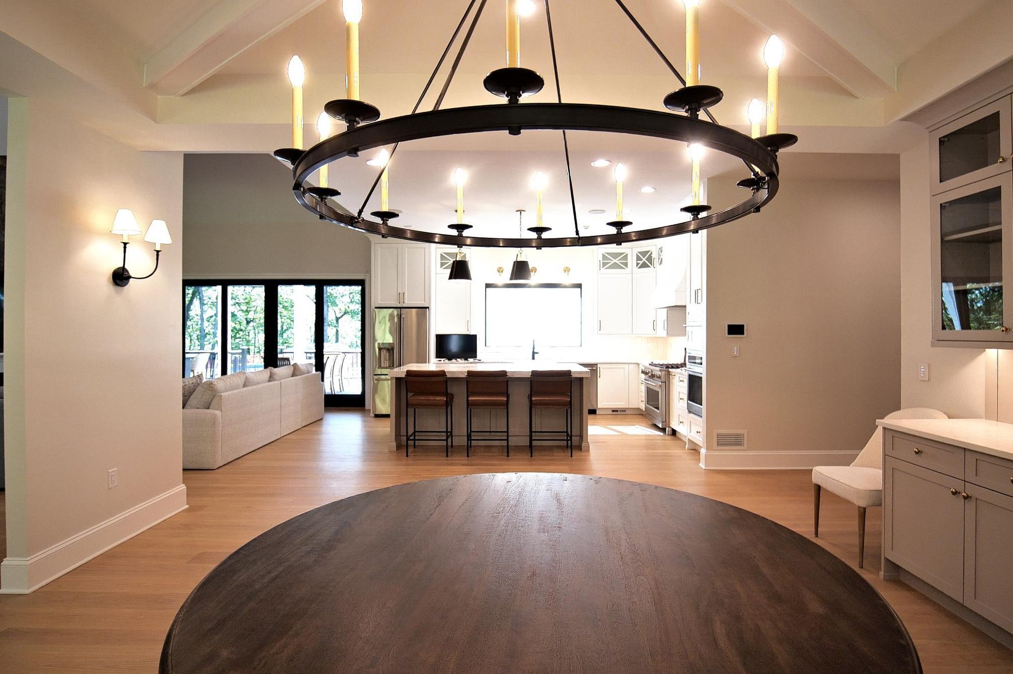 Dining Room Chandelier in Automated Custom Home in Tewksbury Dining Room Chandelier in Automated Custom Home in Tewksbury