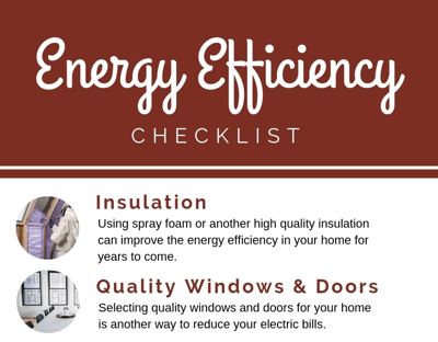 Energy Efficiency Checklist by GTG Builders