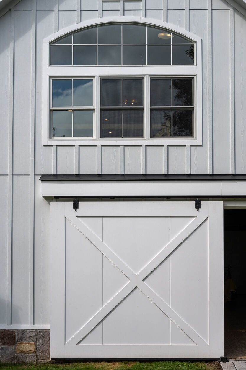 white sliding barn doors by GTG Builders in Stockton New Jersey