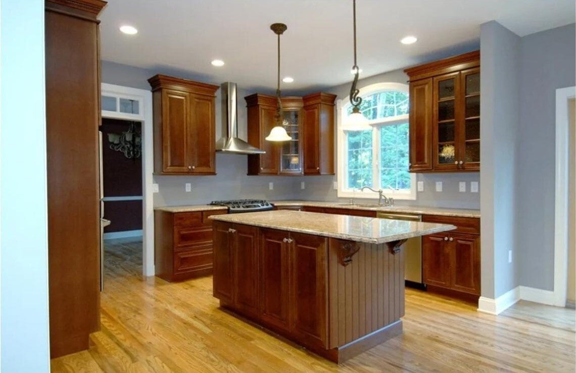 kitchen inside custom home with brown cabinets by gtg builders in central new jersey kitchen inside custom home with brown cabinets by gtg builders in central new jersey